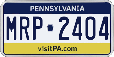 PA license plate MRP2404
