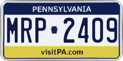 PA license plate MRP2409