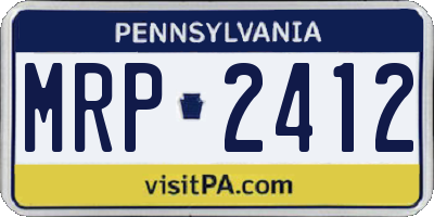 PA license plate MRP2412