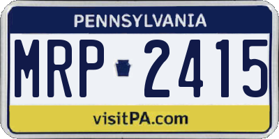PA license plate MRP2415