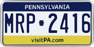 PA license plate MRP2416