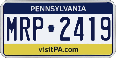 PA license plate MRP2419
