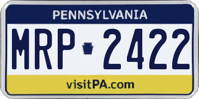 PA license plate MRP2422