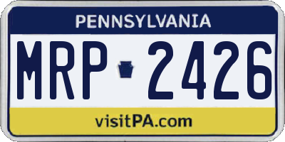 PA license plate MRP2426