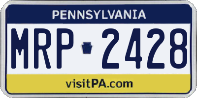 PA license plate MRP2428