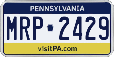 PA license plate MRP2429