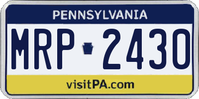 PA license plate MRP2430