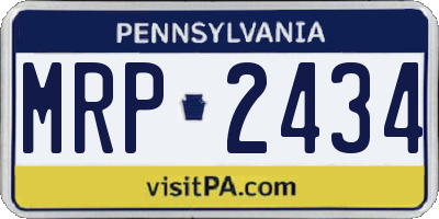 PA license plate MRP2434