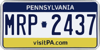 PA license plate MRP2437