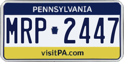 PA license plate MRP2447