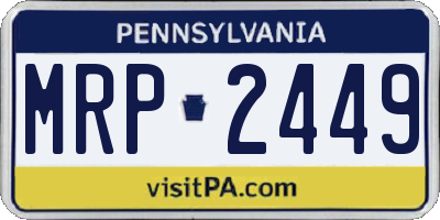 PA license plate MRP2449