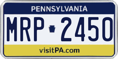 PA license plate MRP2450