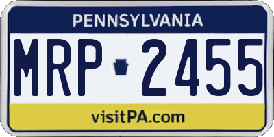 PA license plate MRP2455