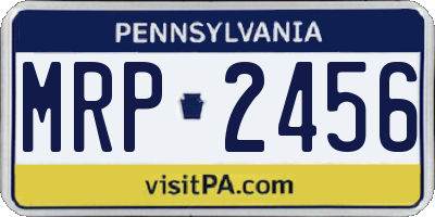 PA license plate MRP2456