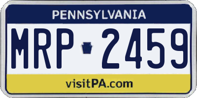 PA license plate MRP2459