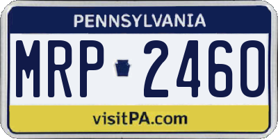 PA license plate MRP2460