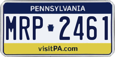 PA license plate MRP2461