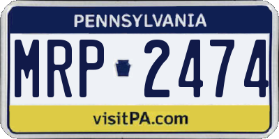 PA license plate MRP2474