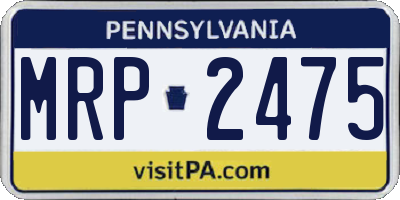PA license plate MRP2475