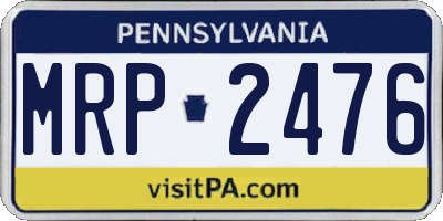 PA license plate MRP2476