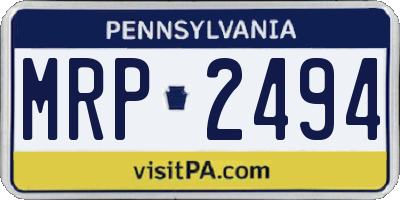PA license plate MRP2494