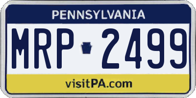 PA license plate MRP2499