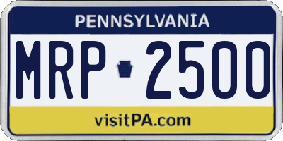 PA license plate MRP2500