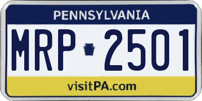 PA license plate MRP2501