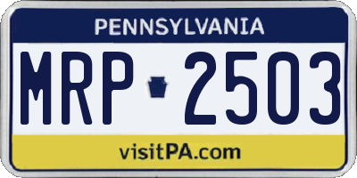 PA license plate MRP2503