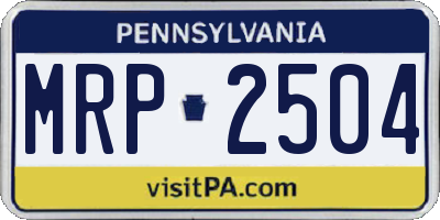 PA license plate MRP2504