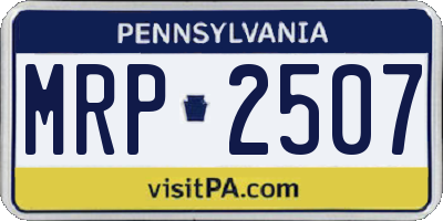 PA license plate MRP2507
