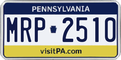 PA license plate MRP2510