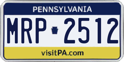 PA license plate MRP2512