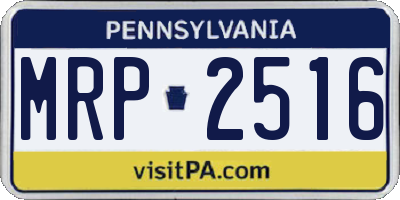 PA license plate MRP2516