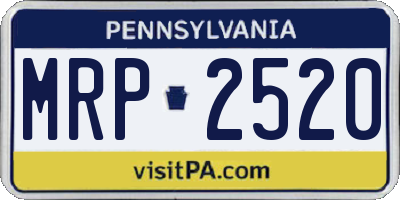 PA license plate MRP2520