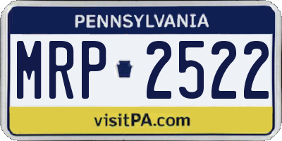 PA license plate MRP2522