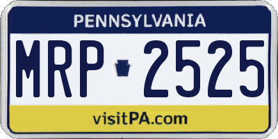 PA license plate MRP2525