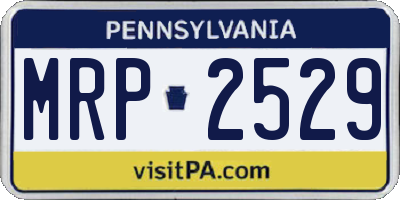 PA license plate MRP2529