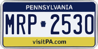 PA license plate MRP2530
