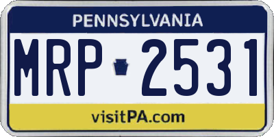 PA license plate MRP2531