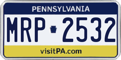 PA license plate MRP2532
