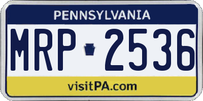 PA license plate MRP2536