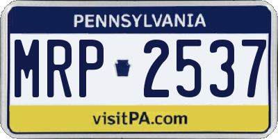 PA license plate MRP2537