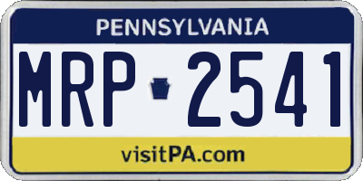 PA license plate MRP2541