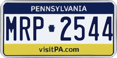 PA license plate MRP2544