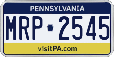 PA license plate MRP2545