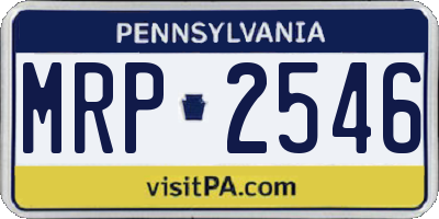 PA license plate MRP2546