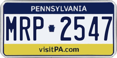 PA license plate MRP2547