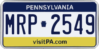 PA license plate MRP2549