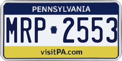 PA license plate MRP2553